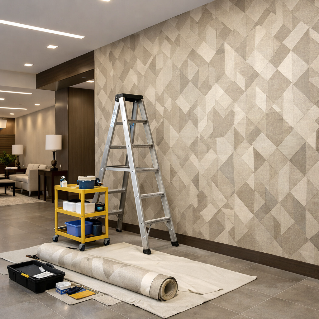 Blyco Construction Inc commercial wallpaper installation in Jacksonville FL